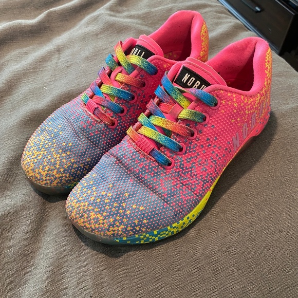 NOBULL Shoes - NOBULL Women’s Trainer — Size 7 — Neon Pink Speckled Knit Cross‑Training Shoes